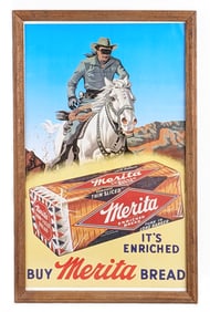 Merita Bread Lone Ranger Framed Advertising Poster