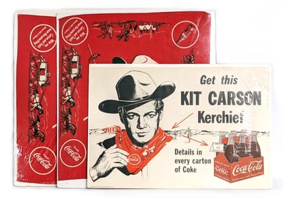 Kit Carson Coca-Cola Handkerchief Advertising & Handkerchiefs