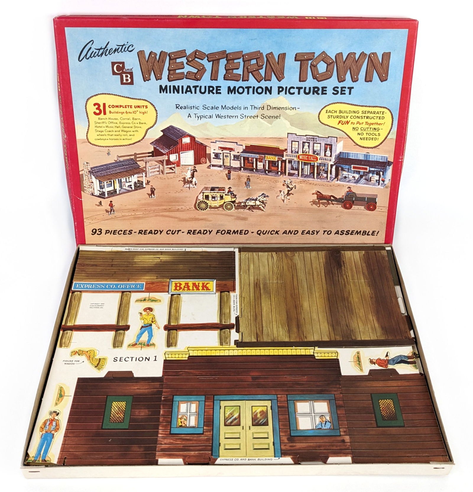 C&B Authentic Western Town Miniature Motion Picture Set NIB (1 of 13)