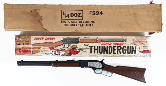 Marx Thundergun Cap Rifle w/ Box & Shipping Box