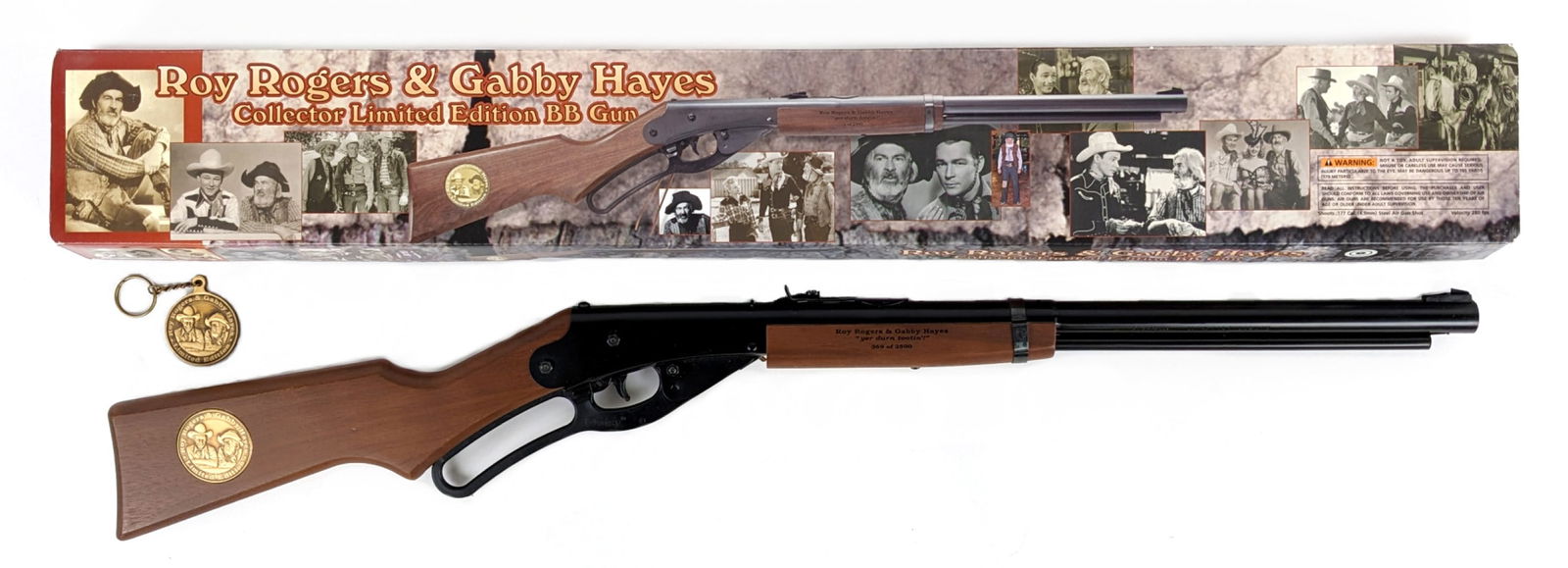 Daisy Roy Rogers & Gabby Hayes Limited Edition BB Gun In Box: Daisy Roy Rogers and Gabby Hayes limited edition collector BB gun in the original box. The gun appears to be new in the box with the paperwork. The gun is a numbered limited edition. #369 of only 2500