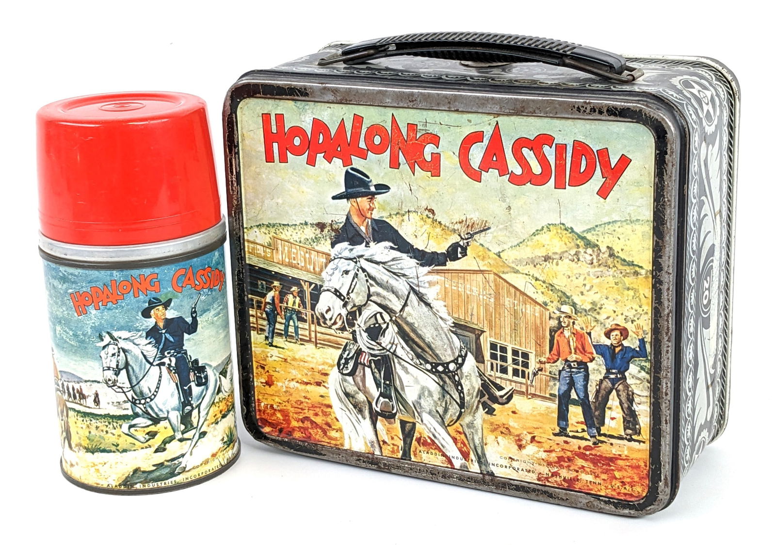 1954 Aladdin Industries Hopalong Cassidy Metal Lunchbox w/ Thermos (1 of 14)