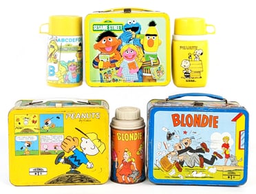 Sesame Street, Peanuts, & Blondie Metal Lunchboxes