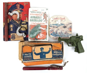 Vintage Police Set, Exploding Assault Grenade, & G.I. Joe Action Game