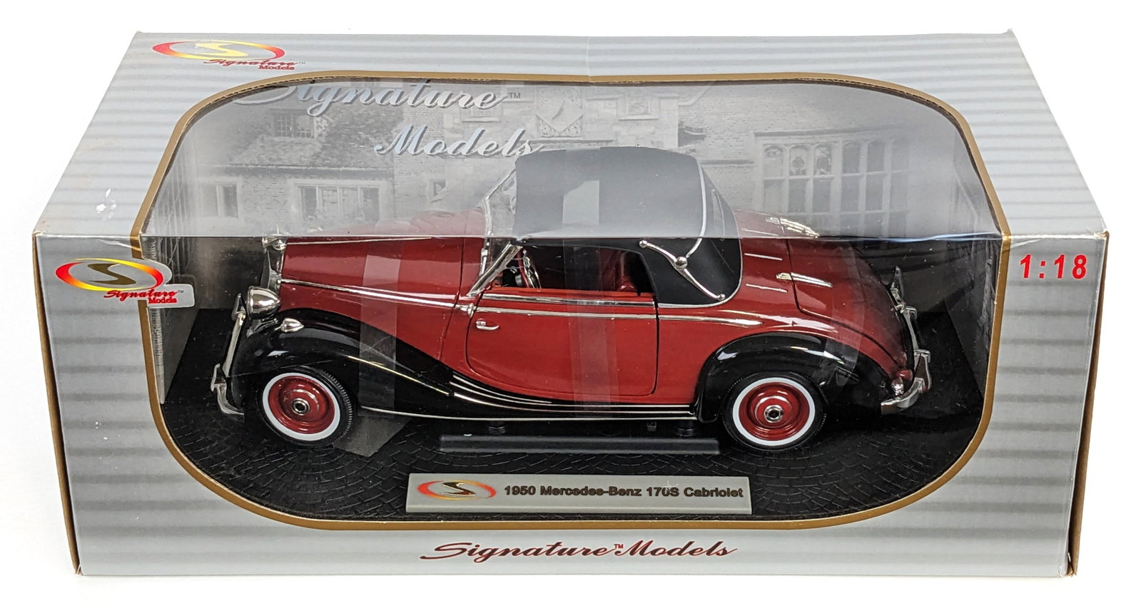 1/18 Scale Signature Models 1950 Mercedes-Benz 170S Cabriolet: 1/18 Scale die-cast Signature Models 1950 Mercedes-Benz 170S Cabriolet. The car is in good condition new in the box. The box has light wear from storage.