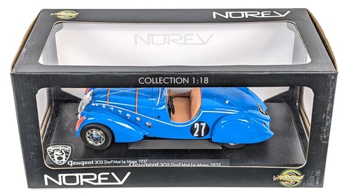 1/18 Scale Norev Peugeot 302 Darl'Mat #27 Le Mans 1937