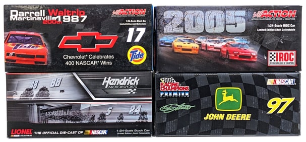 1/24 Scale Dale Earnhardt Jr, Chad Little, Darrell Waltrip, & Dale Earnhardt Cars