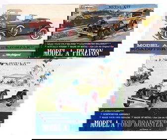 (2) Hubley Model A Ford Roadster & (1) Gabriel Model A Phaeton Unbuilt Model Kits