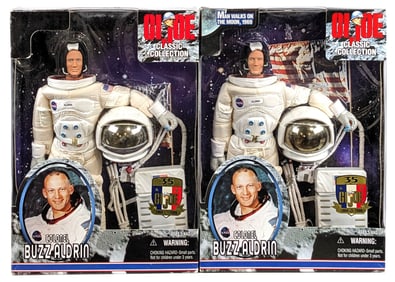 (2) Hasbro GI Joe Colonel Buzz Aldrin Astronaut 12 Inch Action Figures - NIB
