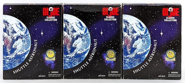 (3) Hasbro GI Joe Shuttle Astronaut Action Figures