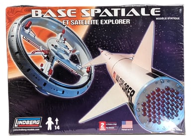 Lindberg Space Base & Satellite Explorer Model Kit - Sealed