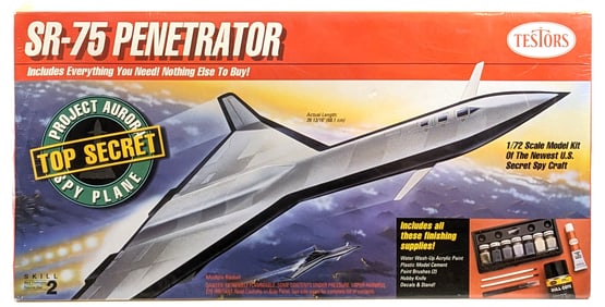 1/72 Scale Testors SR-75 Penetrator U.S. Secret Spy Craft Model Kit - Sealed
