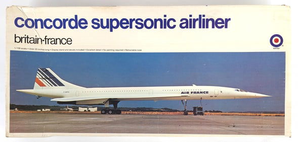 1/100 Scale Entex Concorde Supersonic Airliner France Airplane Model Kit - NIB