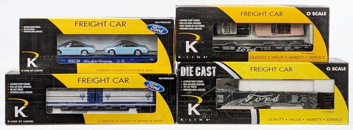 (4) K-Line Ford Train Cars