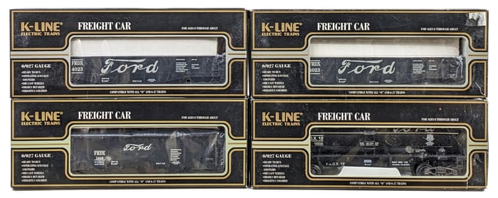 K-Line Ford Gondola, Tank Car, & Hopper Car