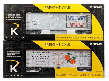 K-Line California Fruit Growers Reefer & Buy Liberty Bonds Boxcar