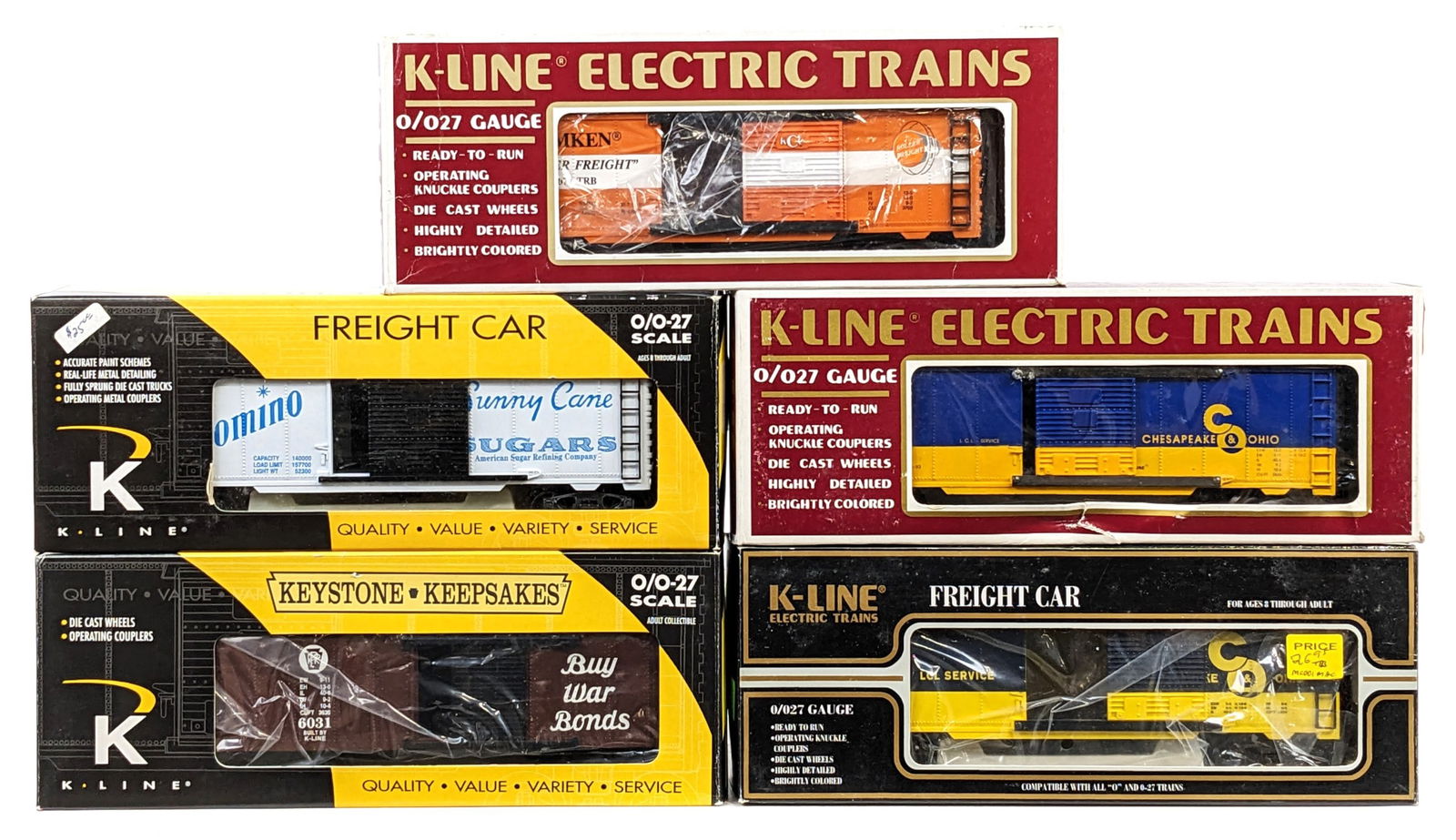 (5) K-Line Train Boxcars (1 of 6)