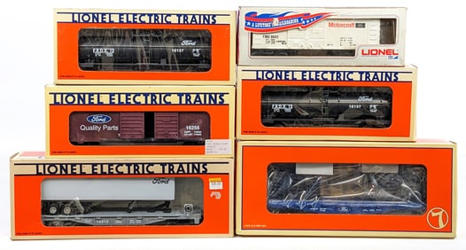 (6) Lionel Ford Train Cars