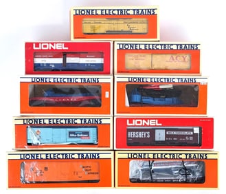 (9) Lionel Train Cars 9708 52083 (2) 16710 9867 17306 16234 19525 15888