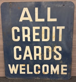 Vintage DST Credit Cards Sign
