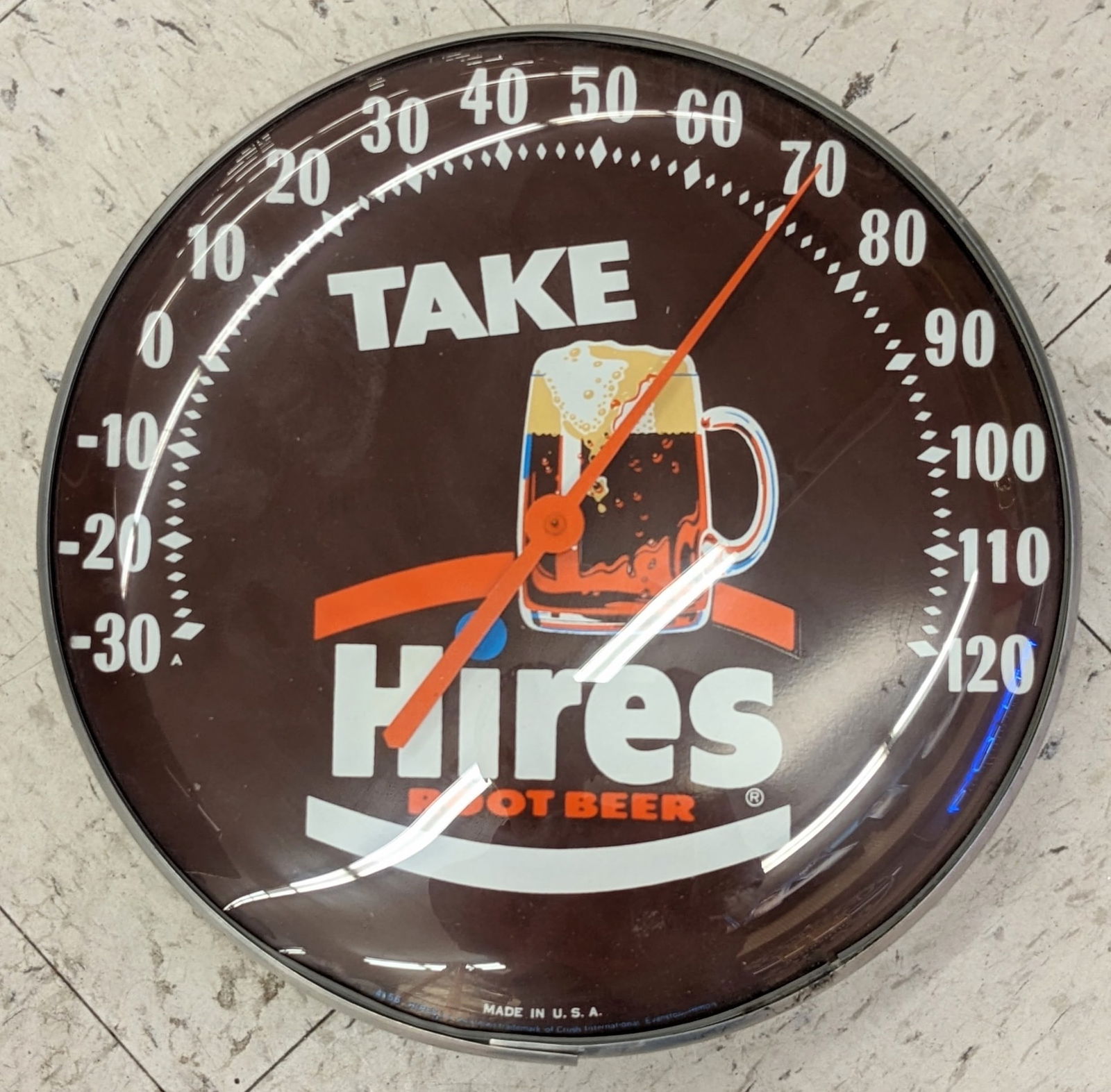 Vtg Hires Root Beer PAM Style Thermometer (1 of 2)