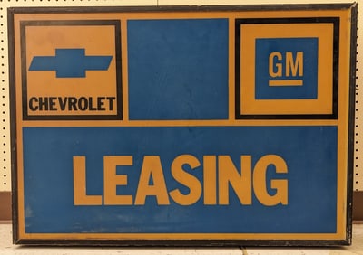 Vintage Chevrolet Leasing DS Lighted Dealer Sign