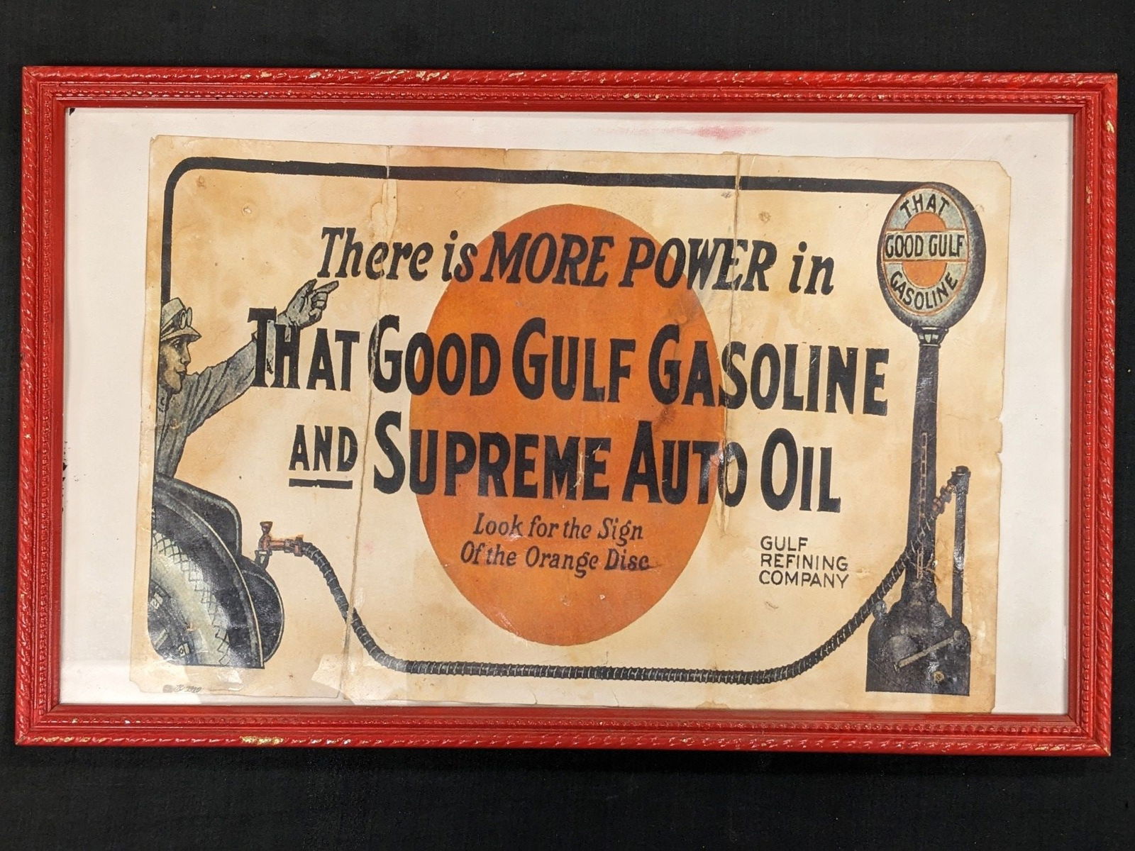 Early Original Gulf Gasoline Wax Paper Advertising (1 of 4)