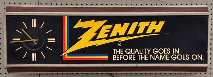 Vintage Zenith Lighted Advertising Clock