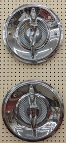 Art Deco Style Nude Lady Chrome Hubcaps