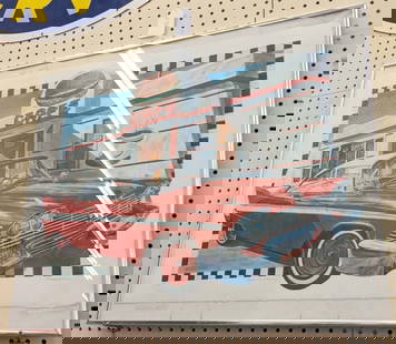 Don Stambler ?American Classic ? 12 of 50 Framed Print: Don Stambler "American Classic" framed limited edition print no. 12 of 150. Frame does have a cracked glass upper right corner. Overall with frame it measures approximately 29in across by 23in tall.