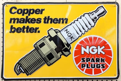 SST NGK Spark Plugs Embossed Sign