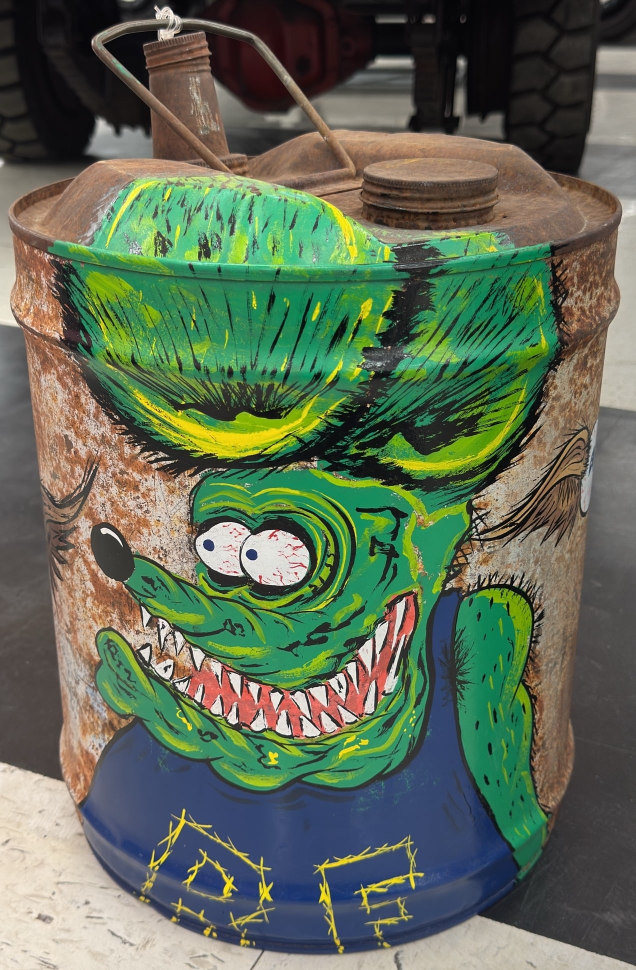 Custom Rat Fink Painted 5 Gallon Gas / Oil Can (1 of 4)
