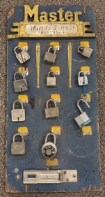 Vintage Master Padlocks Wood Store Display