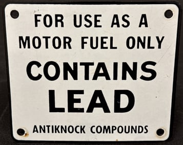 SSP Gas Pump Contains Lead Sign