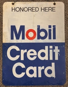 DST Mobil Credit Card Honored Here Hanging Advertising Sign