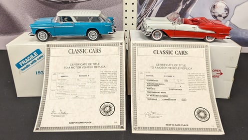 Danbury Mint 1955 Oldsmobile Super 88 & 1955 Chevrolet Nomad Replica Vehicles
