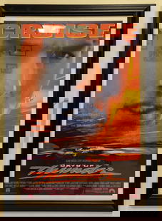 Days of Thunder Signed Movie Poster: Poster is signed by Nicole Kidman, Tom Cruise, and Jerry Bruckheimer. Measures 30in wide x 42in deep.