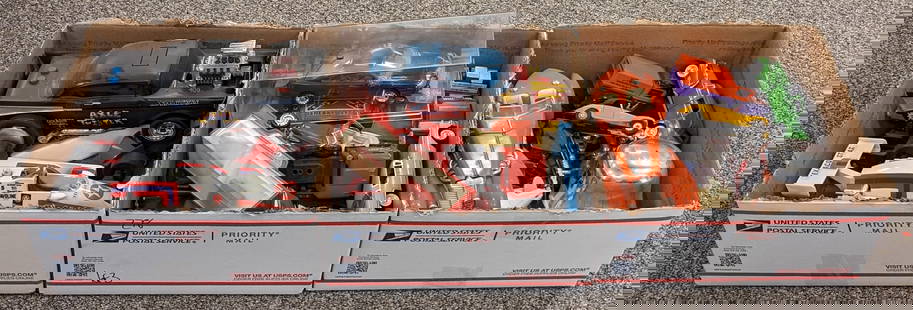 Group of Various Brand Plastic & Die Cast Model Cars: Cars are all in various conditions with wear from handling and storage.