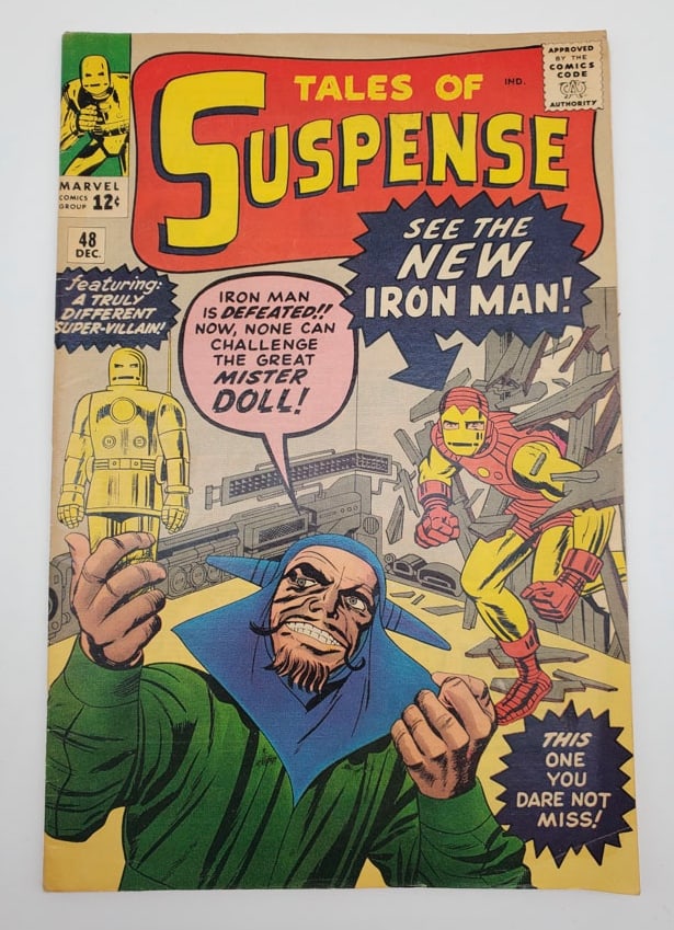1963 Tales of Suspense #48 *New Armor designed by Steve Ditko*: Comic is in overall good condition has small crease on corner and spine ticks.
