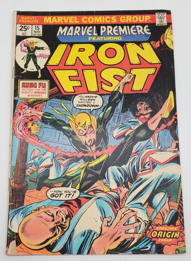 1974 Marvel Premiere #15 *First Appearance of Iron Fist: Comic has Spine Ticks, and has crease going through middle of comic and missing piece of comic