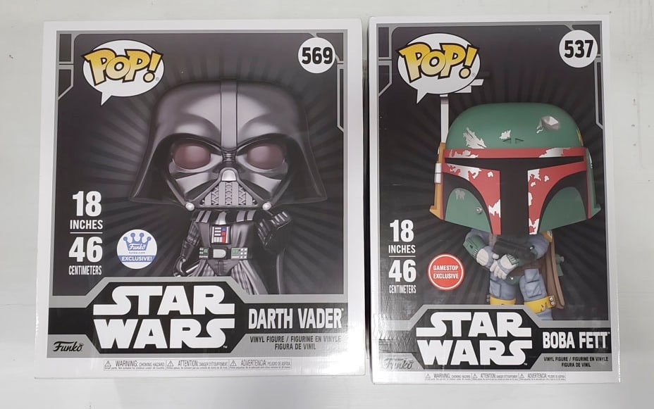 2 Star Wars Funko Pop 18? Darth Vader and Boba Fett  Figures (1 of 6)