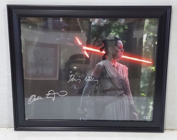Beckett Authenticated Star Wars Daisy Ridley and Adam Driver Autograph