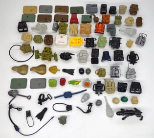 Large Lot of 1980s Hasbro G.I. Joe 3.75in ARAH Action Figure Accessories