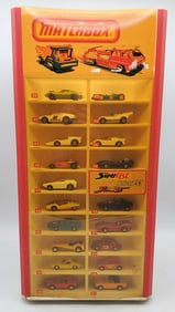 Vintage Matchbox Rotating Display Case Superfast Rolamatics Streakers 1970?s with 49 Cars