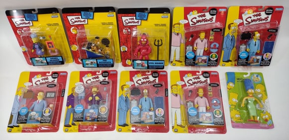 10) Playmates The Simpsons Action Figures On Blister Cards