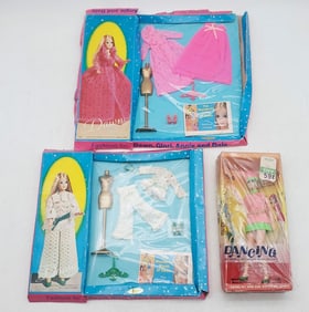 Vintage Topper Dancing Jessica Dawn Doll and Outfits with Boxes