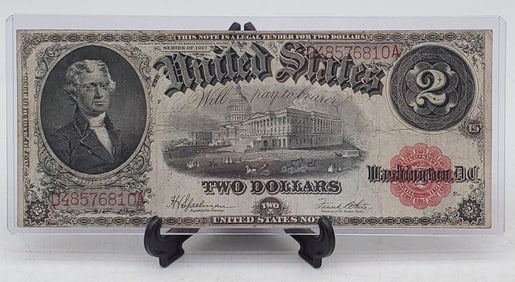 1917 Large $2 Two Dollar United States Legal Tender