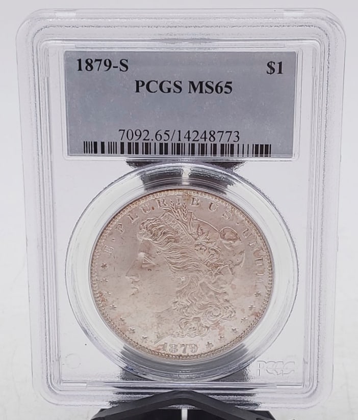 Graded 1879-S Silver Morgan $1 One Dollar Coin MS65 (1 of 4)