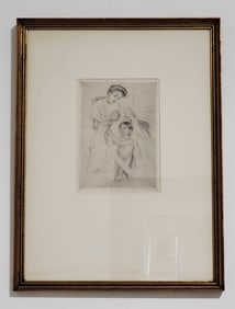 Mary Cassatt “Mother and Child with Mirror” Original Etching.