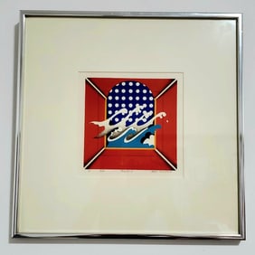 Ken Kusaka Signed Pop Art Japanese Woodblock Print